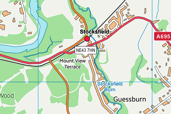 NE43 7HN map - OS VectorMap District (Ordnance Survey)