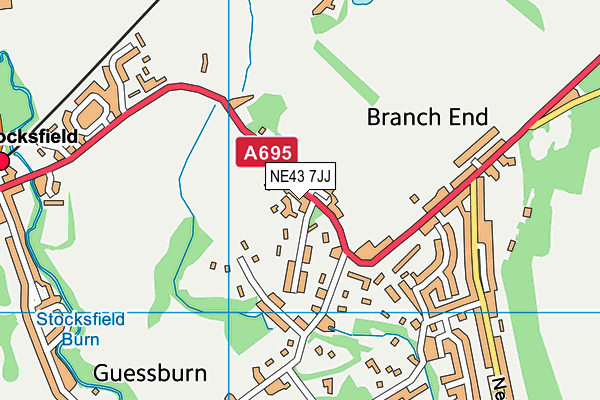 NE43 7JJ map - OS VectorMap District (Ordnance Survey) NE43 7JJ map - OS VectorMap District (Ordnance Survey)