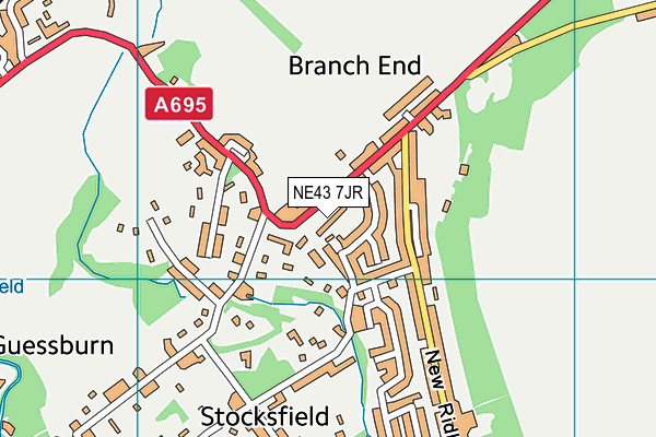 NE43 7JR map - OS VectorMap District (Ordnance Survey) NE43 7JR map - OS VectorMap District (Ordnance Survey)