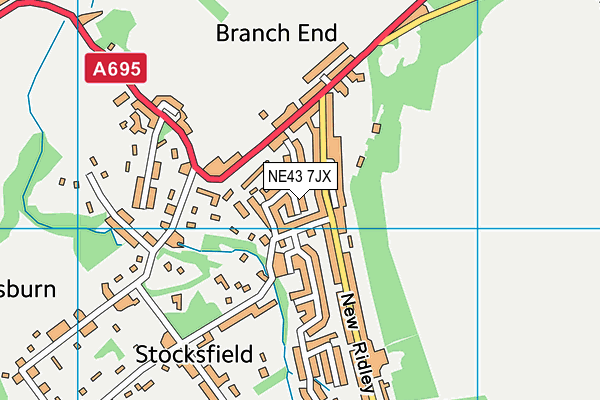 NE43 7JX map - OS VectorMap District (Ordnance Survey) NE43 7JX map - OS VectorMap District (Ordnance Survey)