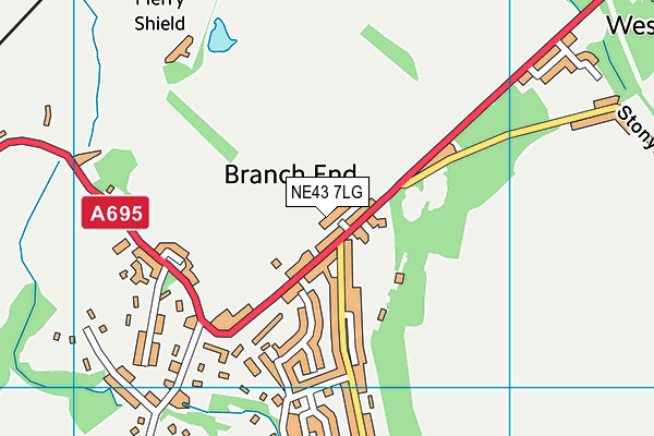 NE43 7LG map - OS VectorMap District (Ordnance Survey) NE43 7LG map - OS VectorMap District (Ordnance Survey)