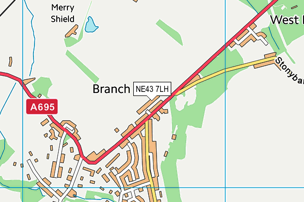 NE43 7LH map - OS VectorMap District (Ordnance Survey)
