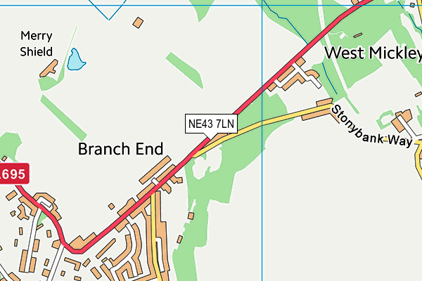 NE43 7LN map - OS VectorMap District (Ordnance Survey)