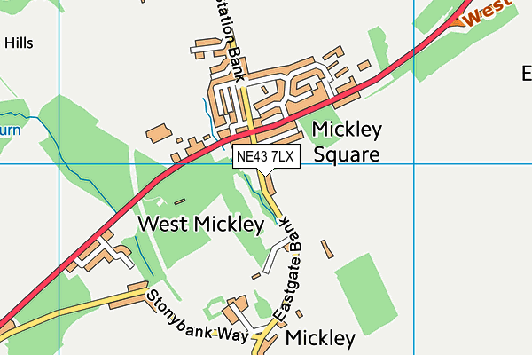 NE43 7LX map - OS VectorMap District (Ordnance Survey) NE43 7LX map - OS VectorMap District (Ordnance Survey)