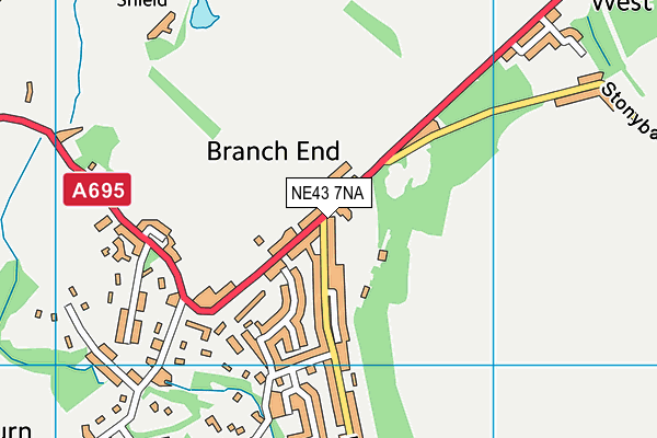NE43 7NA map - OS VectorMap District (Ordnance Survey)