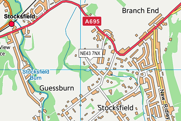 NE43 7NX map - OS VectorMap District (Ordnance Survey)