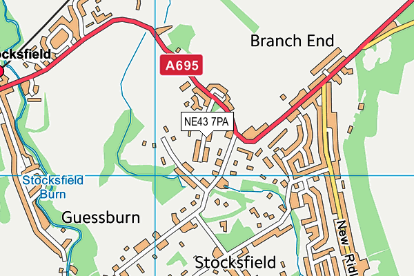 NE43 7PA map - OS VectorMap District (Ordnance Survey) NE43 7PA map - OS VectorMap District (Ordnance Survey)