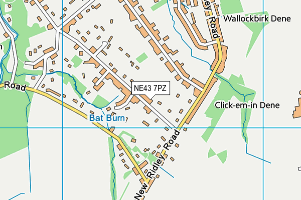 NE43 7PZ map - OS VectorMap District (Ordnance Survey) NE43 7PZ map - OS VectorMap District (Ordnance Survey)