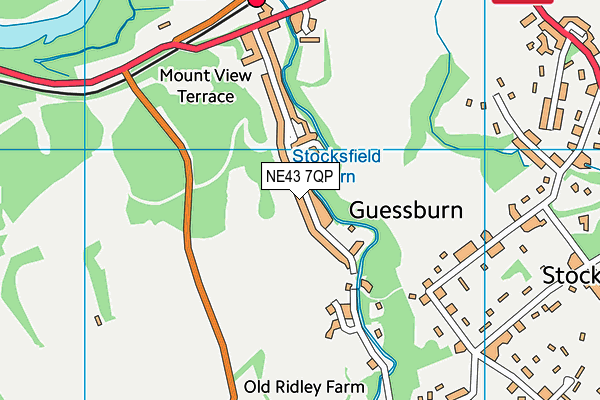NE43 7QP map - OS VectorMap District (Ordnance Survey)