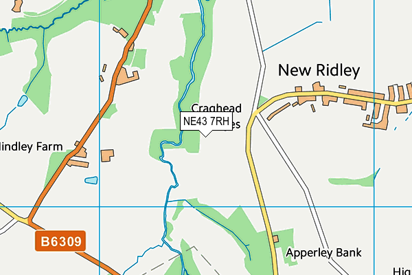 NE43 7RH map - OS VectorMap District (Ordnance Survey) NE43 7RH map - OS VectorMap District (Ordnance Survey)