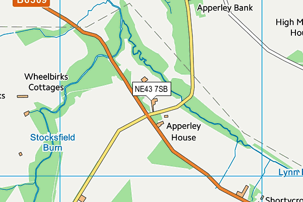 NE43 7SB map - OS VectorMap District (Ordnance Survey)