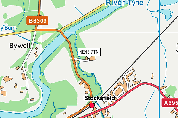 NE43 7TN map - OS VectorMap District (Ordnance Survey)
