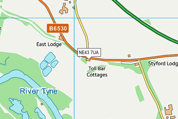 NE43 7UA map - OS VectorMap District (Ordnance Survey)