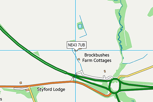 NE43 7UB map - OS VectorMap District (Ordnance Survey) NE43 7UB map - OS VectorMap District (Ordnance Survey)