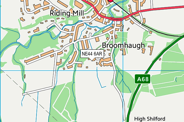 NE44 6AR map - OS VectorMap District (Ordnance Survey)