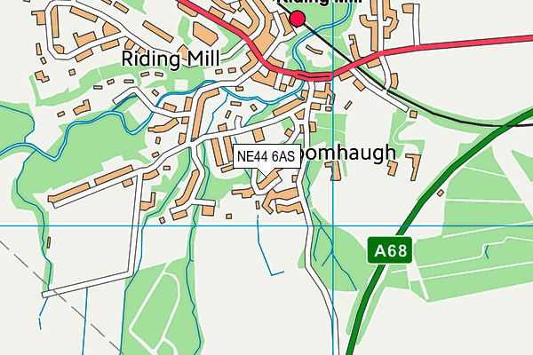 NE44 6AS map - OS VectorMap District (Ordnance Survey) NE44 6AS map - OS VectorMap District (Ordnance Survey)