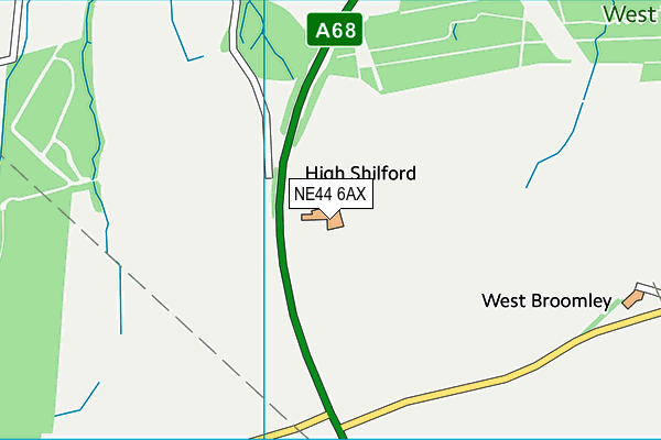 NE44 6AX map - OS VectorMap District (Ordnance Survey)