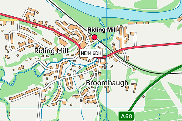 NE44 6DH map - OS VectorMap District (Ordnance Survey)