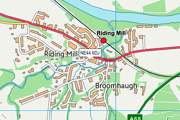 NE44 6DJ map - OS VectorMap District (Ordnance Survey)