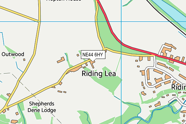 NE44 6HY map - OS VectorMap District (Ordnance Survey)
