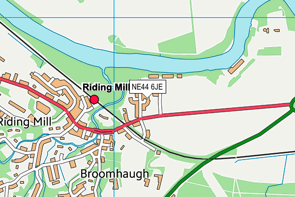 NE44 6JE map - OS VectorMap District (Ordnance Survey)