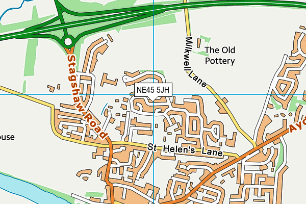 NE45 5JH map - OS VectorMap District (Ordnance Survey)
