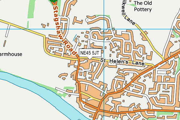 NE45 5JT map - OS VectorMap District (Ordnance Survey)