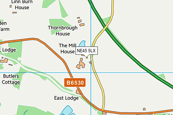 NE45 5LX map - OS VectorMap District (Ordnance Survey) NE45 5LX map - OS VectorMap District (Ordnance Survey)