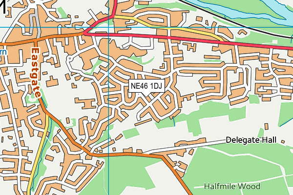 NE46 1DJ map - OS VectorMap District (Ordnance Survey) NE46 1DJ map - OS VectorMap District (Ordnance Survey)