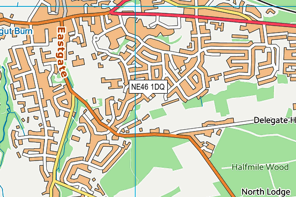 NE46 1DQ map - OS VectorMap District (Ordnance Survey) NE46 1DQ map - OS VectorMap District (Ordnance Survey)