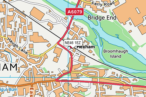 NE46 1EZ map - OS VectorMap District (Ordnance Survey)
