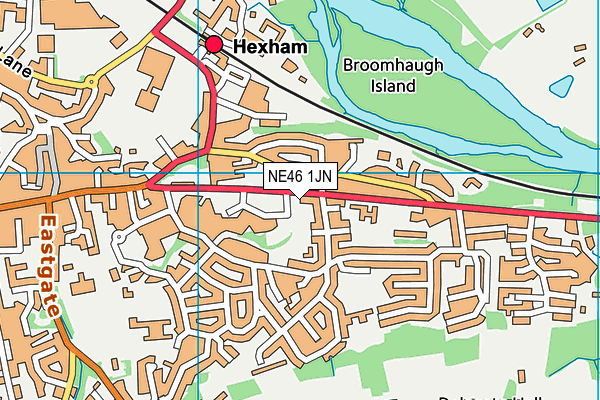 NE46 1JN map - OS VectorMap District (Ordnance Survey) NE46 1JN map - OS VectorMap District (Ordnance Survey)