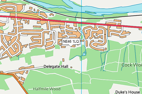 NE46 1LQ map - OS VectorMap District (Ordnance Survey) NE46 1LQ map - OS VectorMap District (Ordnance Survey)