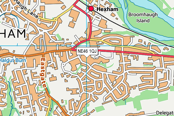 NE46 1QJ map - OS VectorMap District (Ordnance Survey) NE46 1QJ map - OS VectorMap District (Ordnance Survey)