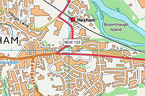NE46 1QS map - OS VectorMap District (Ordnance Survey) NE46 1QS map - OS VectorMap District (Ordnance Survey)