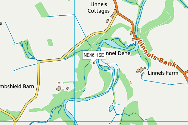 NE46 1SE map - OS VectorMap District (Ordnance Survey) NE46 1SE map - OS VectorMap District (Ordnance Survey)