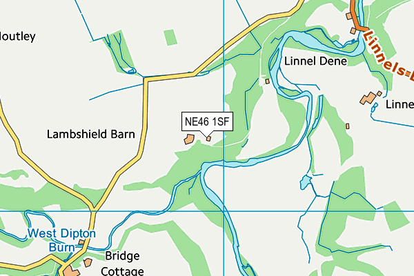 NE46 1SF map - OS VectorMap District (Ordnance Survey) NE46 1SF map - OS VectorMap District (Ordnance Survey)