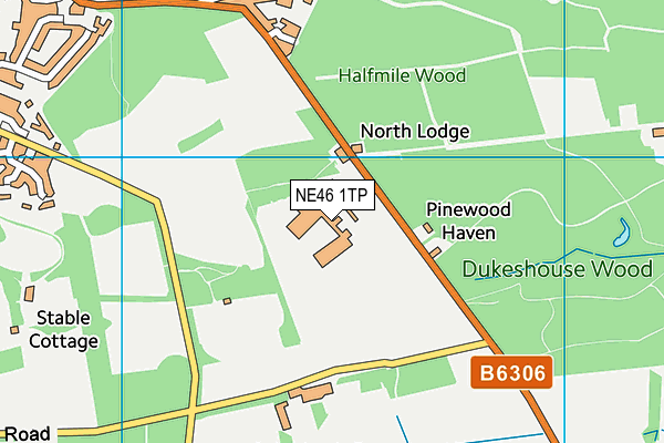 NE46 1TP map - OS VectorMap District (Ordnance Survey) NE46 1TP map - OS VectorMap District (Ordnance Survey)