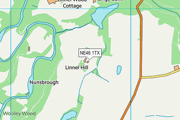 NE46 1TX map - OS VectorMap District (Ordnance Survey) NE46 1TX map - OS VectorMap District (Ordnance Survey)