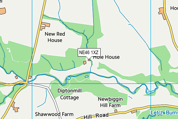 NE46 1XZ map - OS VectorMap District (Ordnance Survey) NE46 1XZ map - OS VectorMap District (Ordnance Survey)