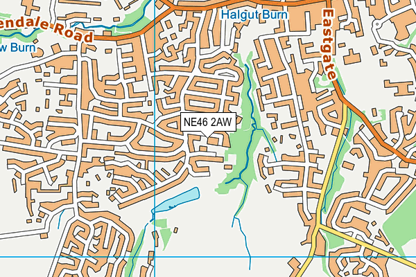 NE46 2AW map - OS VectorMap District (Ordnance Survey) NE46 2AW map - OS VectorMap District (Ordnance Survey)