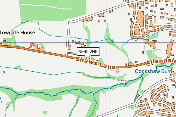 NE46 2NF map - OS VectorMap District (Ordnance Survey) NE46 2NF map - OS VectorMap District (Ordnance Survey)