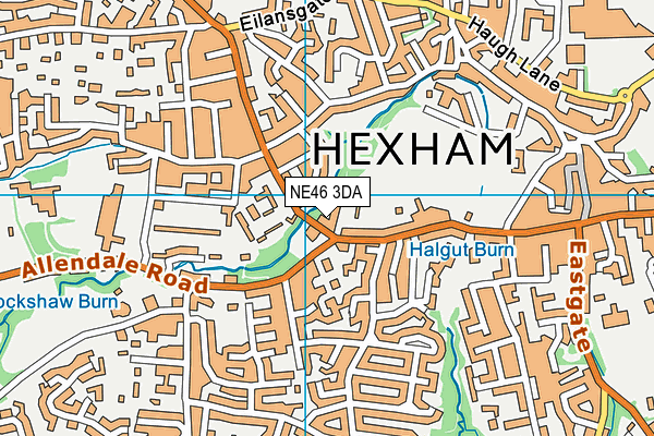 NE46 3DA map - OS VectorMap District (Ordnance Survey) NE46 3DA map - OS VectorMap District (Ordnance Survey)
