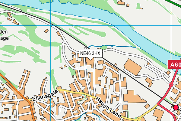 NE46 3HX map - OS VectorMap District (Ordnance Survey) NE46 3HX map - OS VectorMap District (Ordnance Survey)