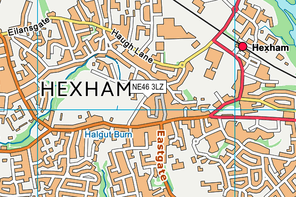 NE46 3LZ map - OS VectorMap District (Ordnance Survey)