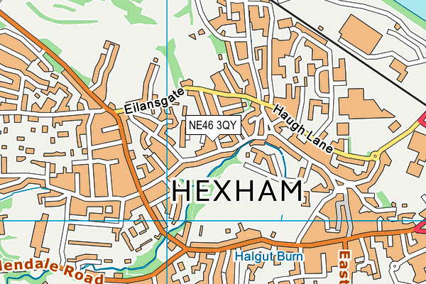 NE46 3QY map - OS VectorMap District (Ordnance Survey)