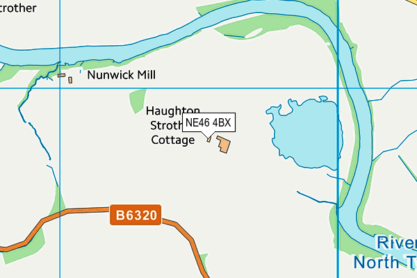NE46 4BX map - OS VectorMap District (Ordnance Survey) NE46 4BX map - OS VectorMap District (Ordnance Survey)