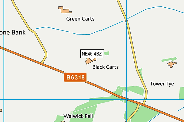 NE46 4BZ map - OS VectorMap District (Ordnance Survey) NE46 4BZ map - OS VectorMap District (Ordnance Survey)