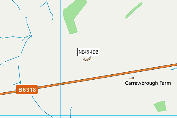 NE46 4DB map - OS VectorMap District (Ordnance Survey) NE46 4DB map - OS VectorMap District (Ordnance Survey)