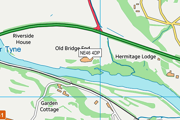 NE46 4DP map - OS VectorMap District (Ordnance Survey) NE46 4DP map - OS VectorMap District (Ordnance Survey)